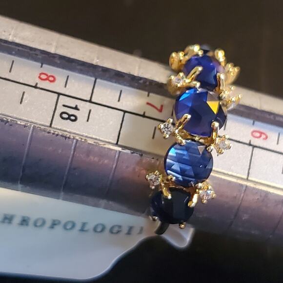Anthropologie Gradual Cubic Zirconia blue size 7 New with tags - Picture 6 of 8